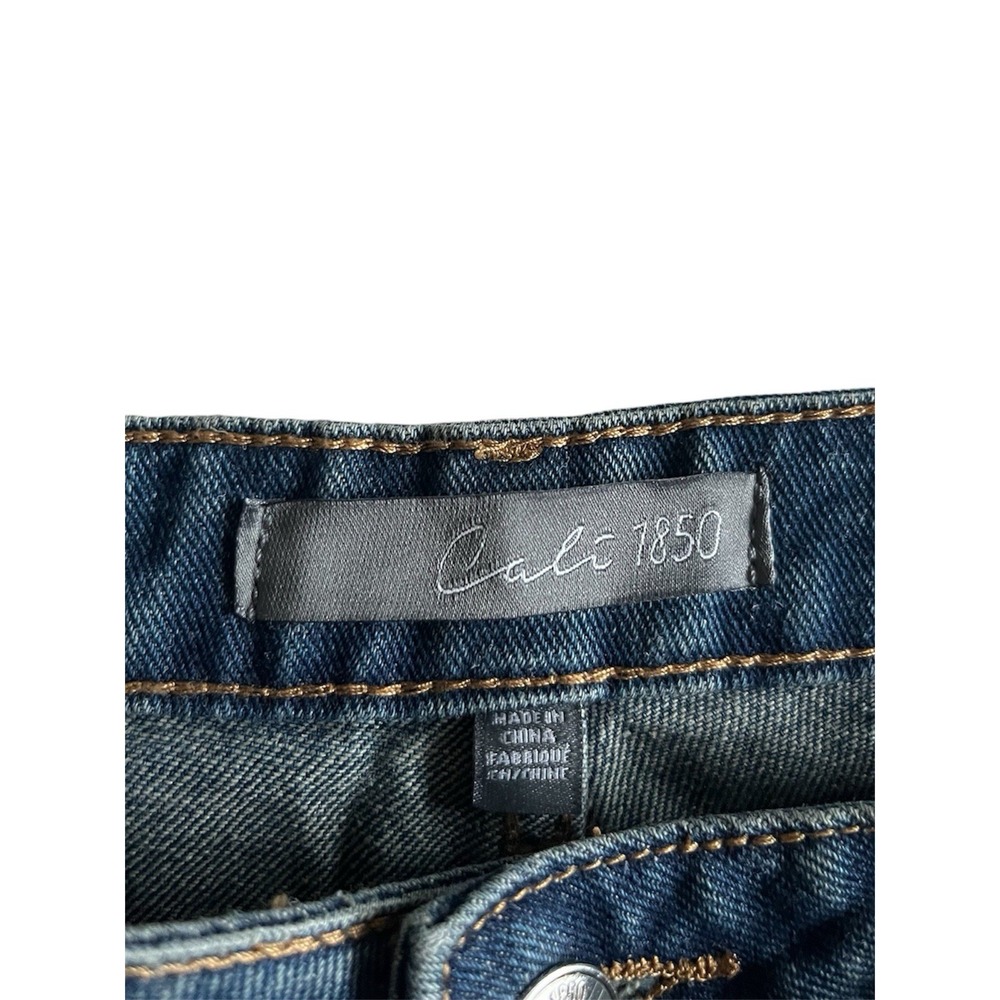 NWT Cali 1850 Women's Grommet Wide Leg Blue Denim Jeans Size 7/28 (31x30) - Picture 6 of 9